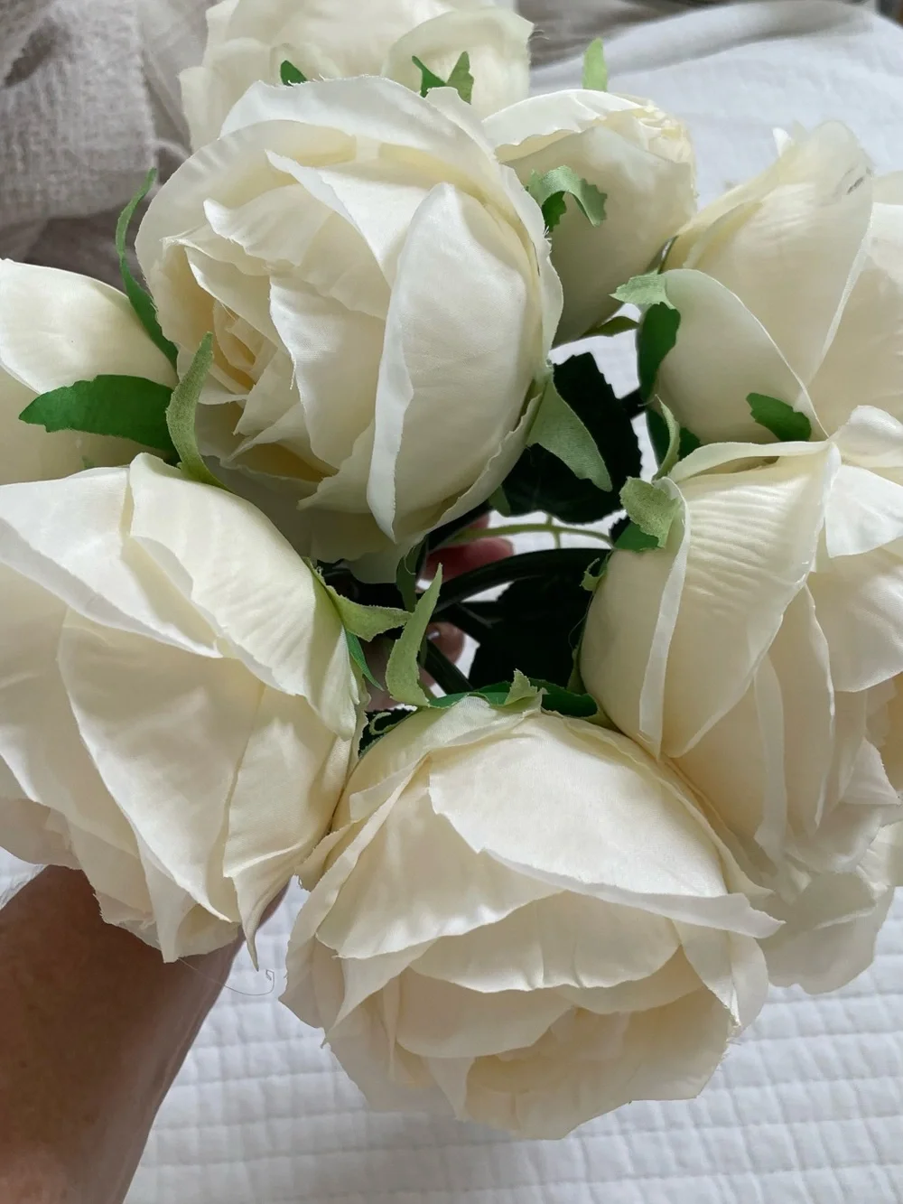 Cream Artificial Rose Bouquet - Home Accents